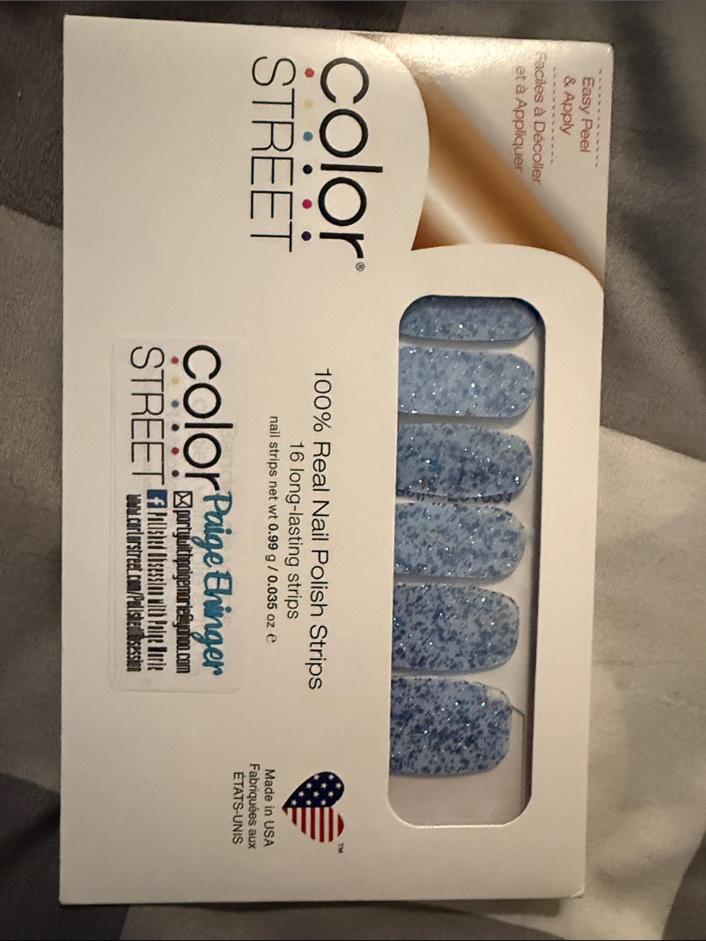 Color Street Ice Castle Blue Glitter Nail Strips